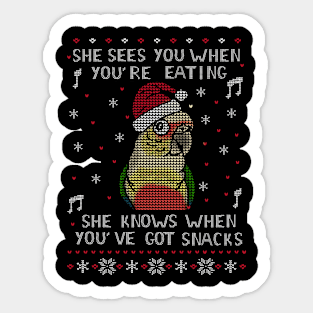 Christmas Snack Female Pineapple conure Sticker